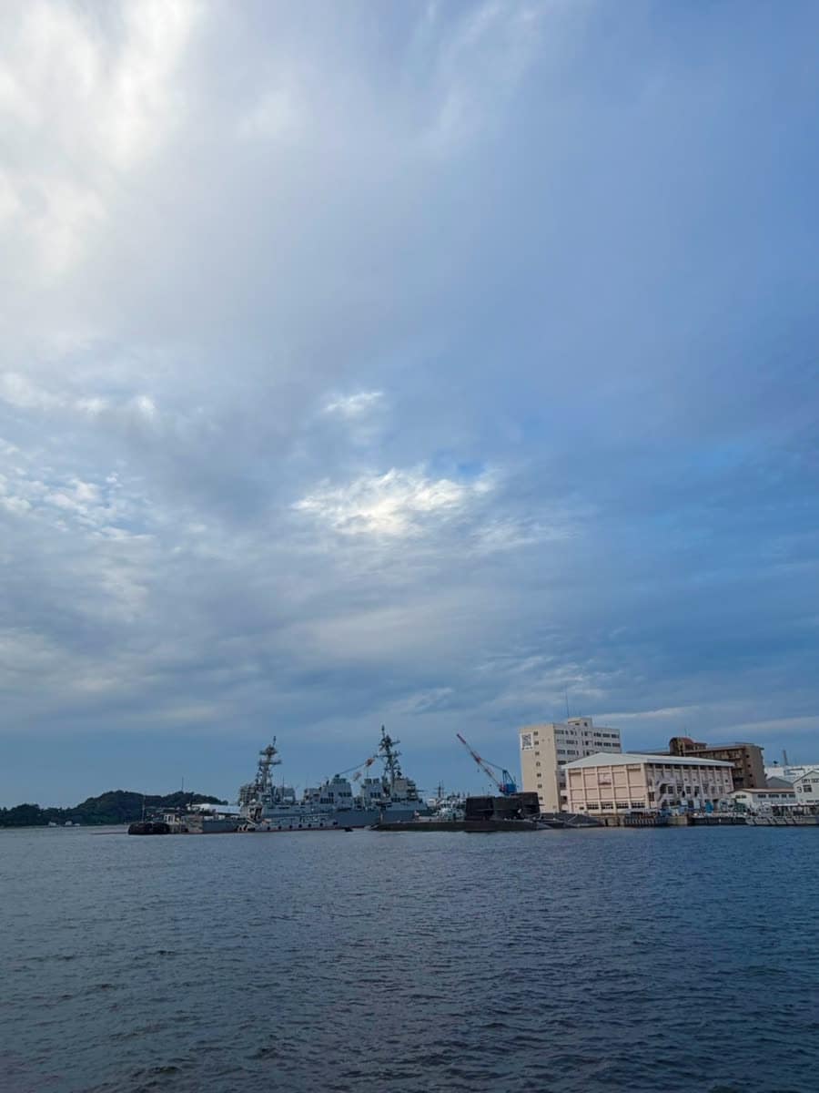 ヴェルニー公園から見た横須賀の港
